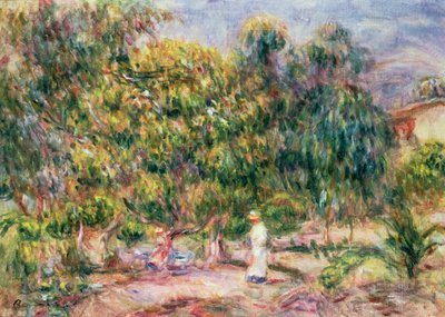 The Woman in White in the Garden of Les Colettes, 1915 by Pierre Auguste Renoir